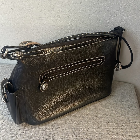 Black Brighton leather purse EUC - nice detail and pockets. - Picture 5 of 8